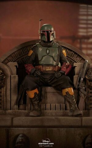 Boba Fett on Throne Star Wars The Mandalorian Deluxe Art 1/10 Scale Statue by Iron Studios