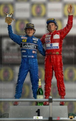 Alain Prost & Ayrton Senna (The Last Podium 1993) Ayrton Senna Deluxe Art 1/10 Scale Statue by Iron Studios