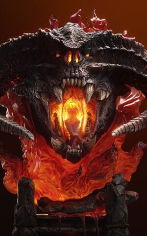 Balrog Polda Edition Version II (Flames & Base) Lord of the Rings 1/1 Bust by Queen Studios