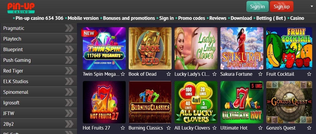 casino pin up online game stots
