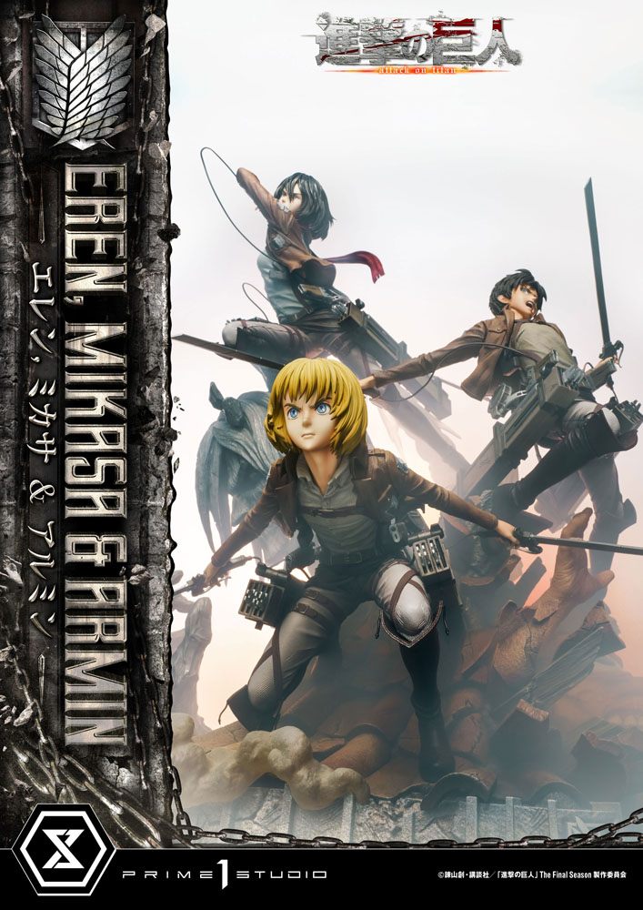 Eren, Mikasa, & Armin Attack on Titan Ultimate Premium Masterline Statue by Prime 1 Studio