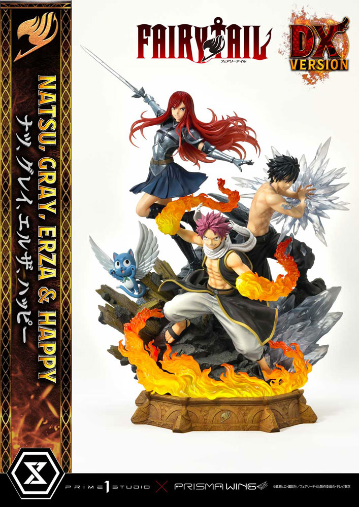 Natsu, Gray, Erza, Happy Deluxe Version Fairy Tail PVC 1/7 Statue by Prime 1 Studio